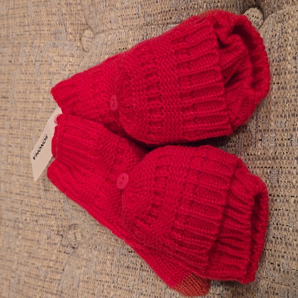 SONOMA BRAND WOMEN'S PINK FLIP TOP WARM WINTER GLOVES ONE SIZE FITS MOST - Picture 1 of 7
